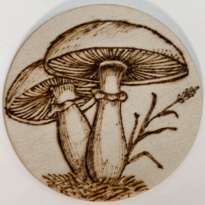 Mushroom & Lavender - Original Woodburned Round